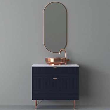 Copper Bathroom Furniture Set 3D model image 1 
