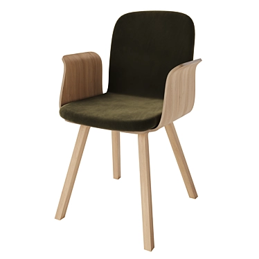 Palm dining chair with armrest and upholstered seat
