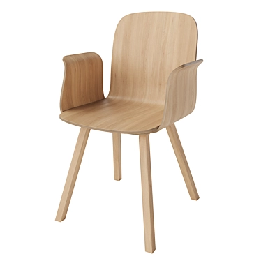 Palm veneer dining chair with armrest