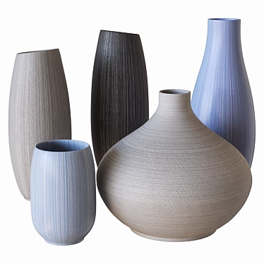 Elegant 3D Decorative Vases 3D model image 1 