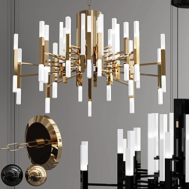 Luxury Modern Villa Chandelier 3D model image 1 