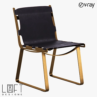 Modern Metal and Leather Chair 3D model image 1 