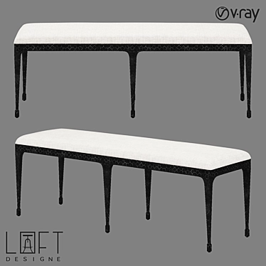 Metal and Fabric Bench - LoftDesigne 31975 3D model image 1 