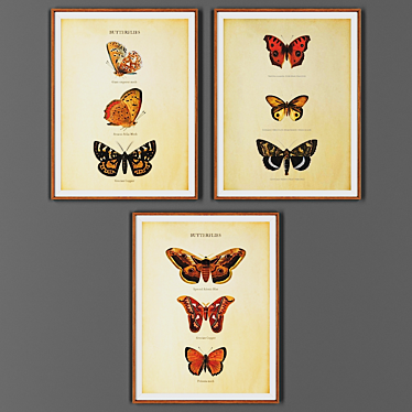 Wooden Frame Picture Set 3D model image 1 