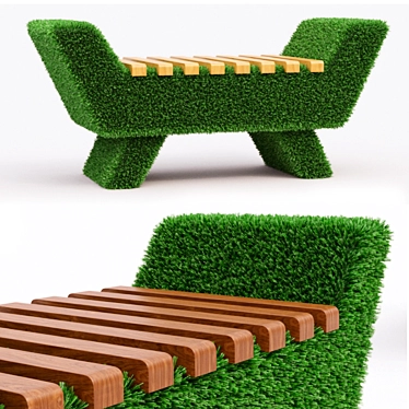 Elegant Topiary Bench for Stunning Landscapes 3D model image 1 