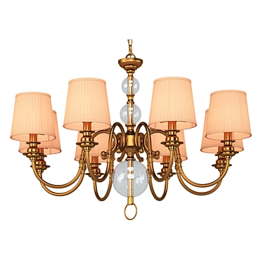 Elegant Black Brass Chandelier 3D model image 1 