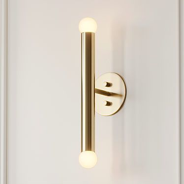 Mid-Century Brass Vanity Sconce 3D model image 1 