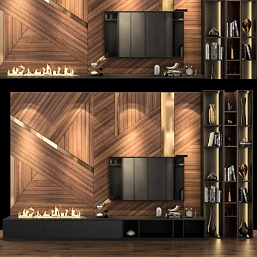 Modern TV Wall Set 78 - Vray Render 3D model image 1 