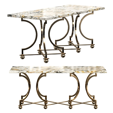 Elegant Andre Arbus Brass Table 3D model image 1 