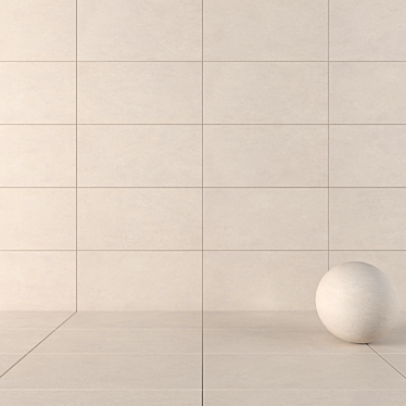 Basalt Beige Concrete Wall Tiles 3D model image 1 