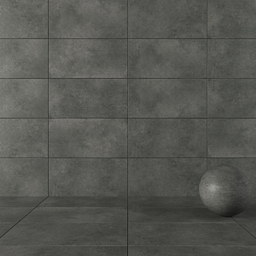 Concrete Wall Tiles Anthracite: Modern Multi-Texture Design 3D model image 1 