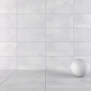 LUPUS Grey Concrete Wall Tiles: Modern and Versatile 3D model image 1 