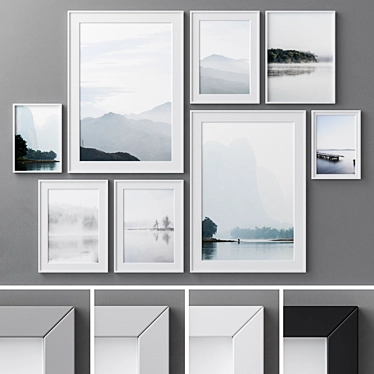 Versatile Photo Frames Set 213 3D model image 1 