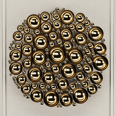 Golden Sphere Mirror 3D model image 1 