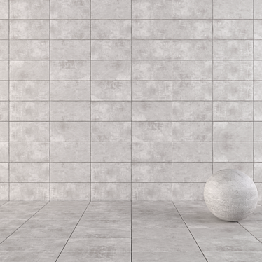 Modern Gray Concrete Wall Tiles 3D model image 1 