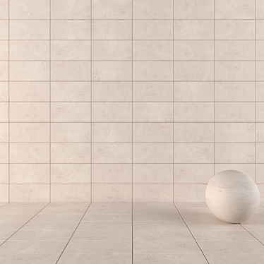 ARES Ivory Concrete Wall Tiles Set 3D model image 1 