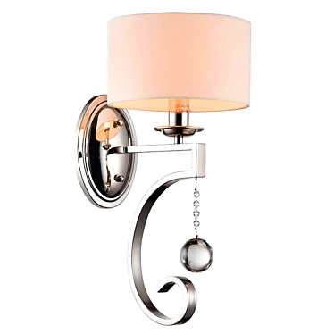 Elegant Newport Crystal Clear Nickel Wall Sconce 3D model image 1 