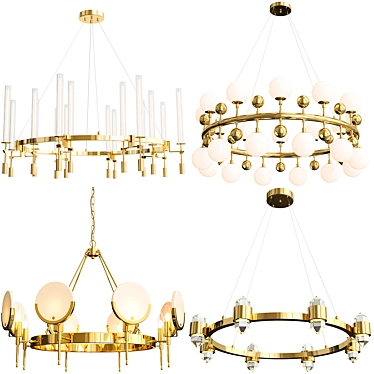 Luxury Chandelier Set-5: Elegant Lighting Collection 3D model image 1 