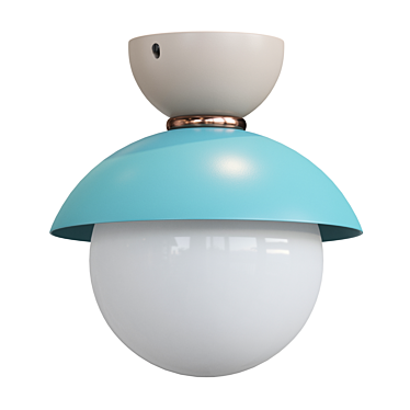 Sleek Metal Dome Pendant Light 3D model image 1 