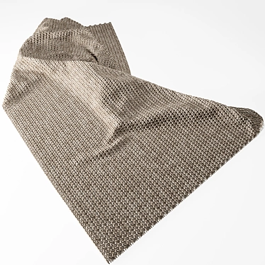 Cozy Hand-Knit Nude Blanket 3D model image 1 