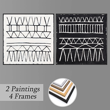 Abstract Wall Paintings Set 1097 3D model image 1 