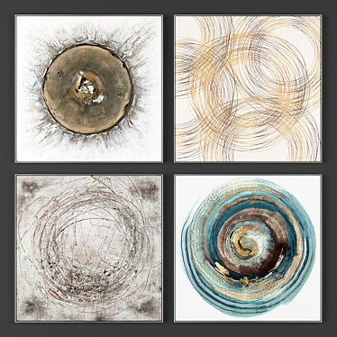 4-Piece Frame Collection: Various Sizes & Textures 3D model image 1 