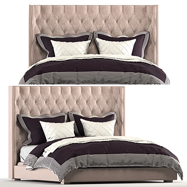 Zadie Tufted Bed: Elegant and Luxurious RH Teen Piece 3D model image 1 