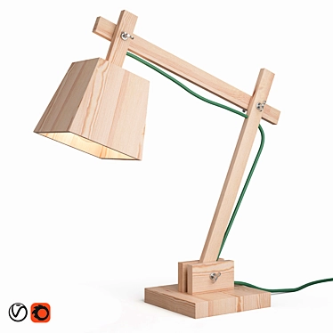 Modern Muuto Wood Lamp, 50 cm 3D model image 1 