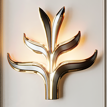 Giant Brass Foliage Wall Sconces 3D model image 1 