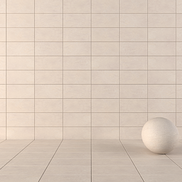 Basalt Beige Concrete Wall Tiles Set 3D model image 1 