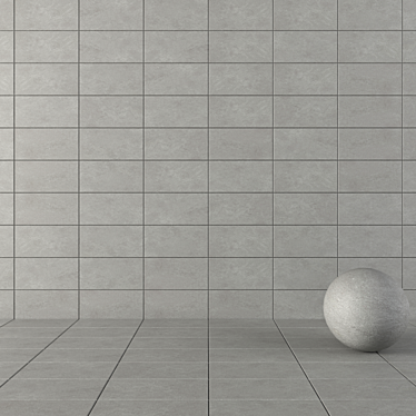 Basalt Fume Concrete Wall Tiles 3D model image 1 