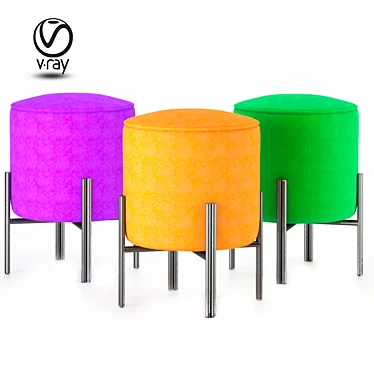 Modern Cube Pouffe | Stylish Footrest 3D model image 1 