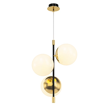 Sleek Triple Pendant Lighting 3D model image 1 