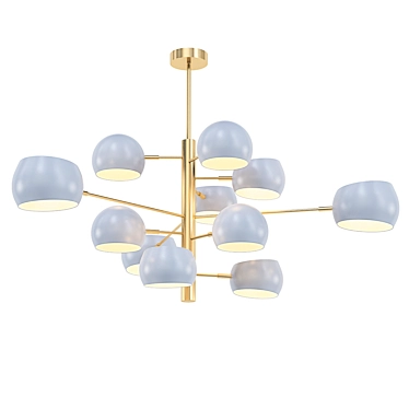 Minimalistic White Burst Chandelier 3D model image 1 