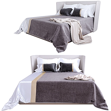 Elegant Fabric Bed 017 3D model image 1 