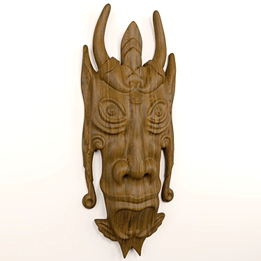 Wooden CNC Carved Totem Mask 3D model image 1 