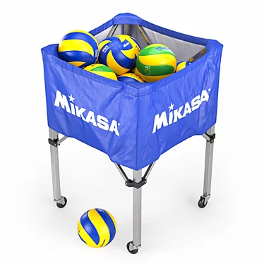 Mikasa Volleyball Cart with Balls 3D model image 1 