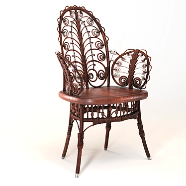Elegant Victorian Wicker Chair 3D model image 1 