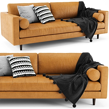 Modern Scandinavian Sven Sofa 3D model image 1 