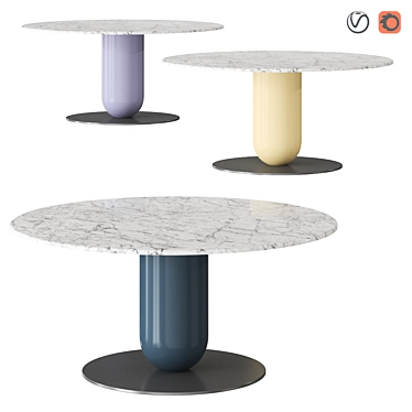 Ettore Marble Round Table 3D model image 1 