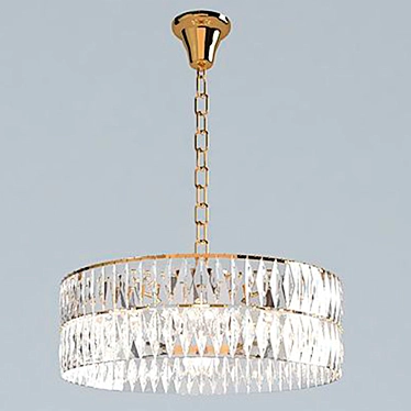 Luxurious Gold Crystal Chandelier 3D model image 1 