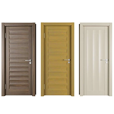 Modern Door Set 3D Model 3D model image 1 