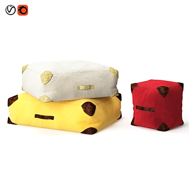 Phileas Luxury Floor Cushions 3D model image 1 