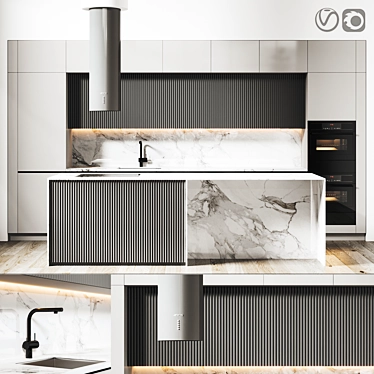 Modern Style Kitchen - 3dsmax Model 3D model image 1 