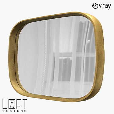 Modern Metal and Glass Mirror 3D model image 1 