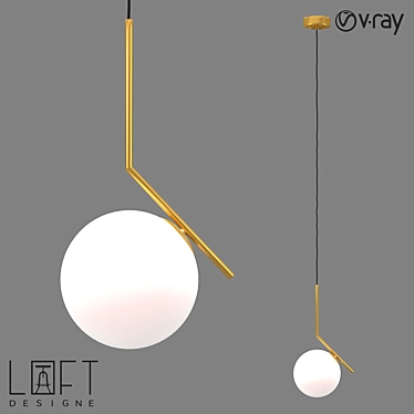 LoftDesign Pendant Lamp: 4608 Model, Metal & Glass 3D model image 1 