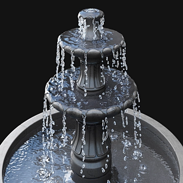 Elegant Barcelona Fountain: Two-Tiered Splendor 3D model image 1 