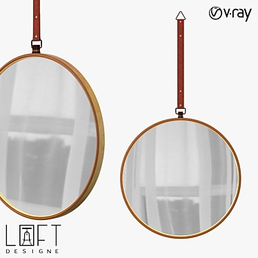 Eco Leather Metal Mirror 3D model image 1 