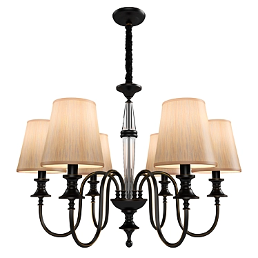 Elegant Black and Gold Chandelier 3D model image 1 