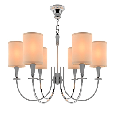 Elegant Nickel Crystal Chandelier 3D model image 1 